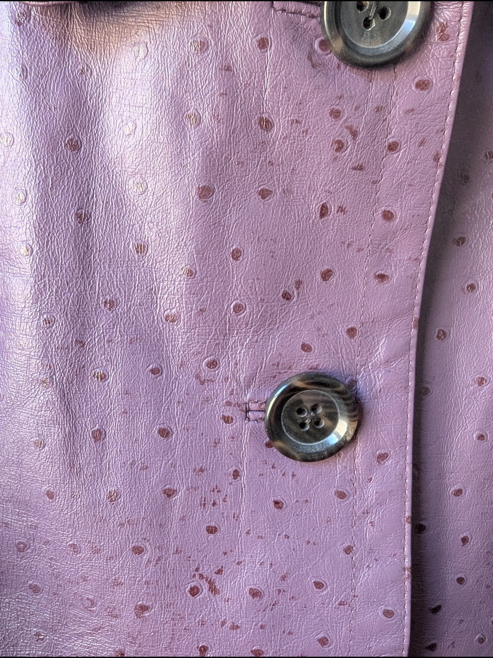 Chico's Muted Purple Perforated Leather Button Jacket Size 3 (16) - Picture 4 of 5
